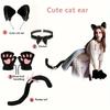 Lolita Cat Ears Headband Set Cat Woman Halloween Dress Up Cosplay Headwear  Female Hair Accessories
