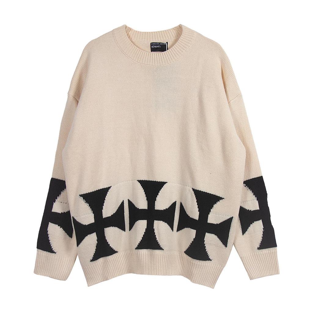E@RD 2025 Autumn/Winter Melancholy 2nd Gen Cross Pattern Unisex Sweater