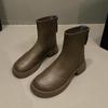 Simple Black British Style Platform Martin Boots Women's 2025 New Autumn and Winter Popular Thick Heel Casual Thin Short Boots
