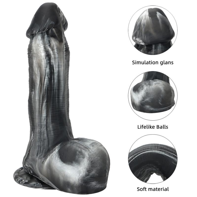Women's Mixed Color Liquid Silicone Simulation Large Dildo Dildo Masturbator Rear Court Anal Plug