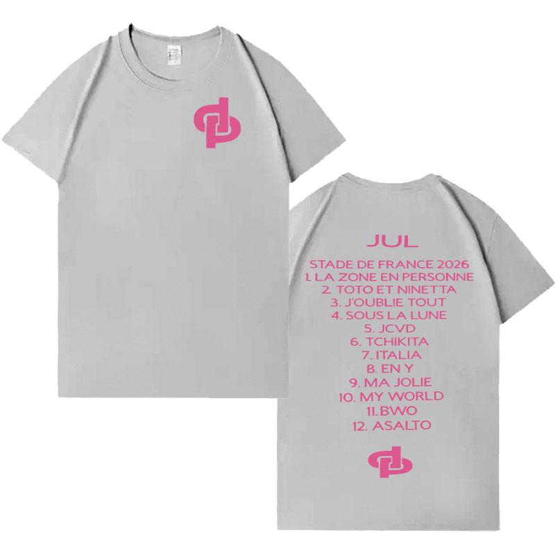 2026 Rapper Jul Moda Stampa Lettere T-shirt Uomo Donna Gotica Casual Girocollo T-shirt Manica Corta Oversize Accogliente T-shirt Unisex