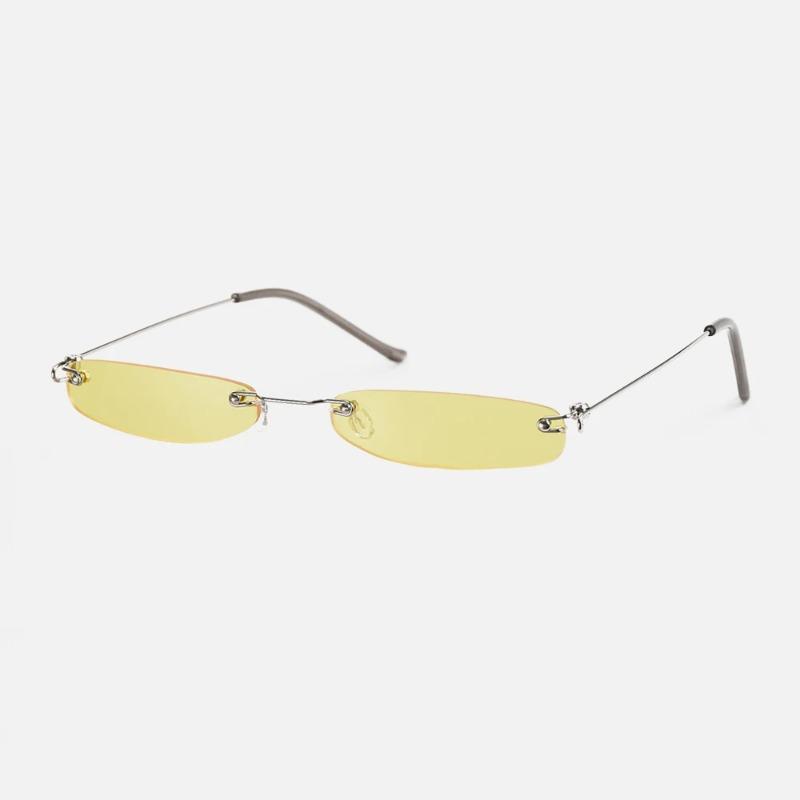 Small Sunglasses Women Men Brand Designer Rimless Narrow Eyewear Luxury Trending Alloy Sun Glasses Streetwear Selfie Artifact