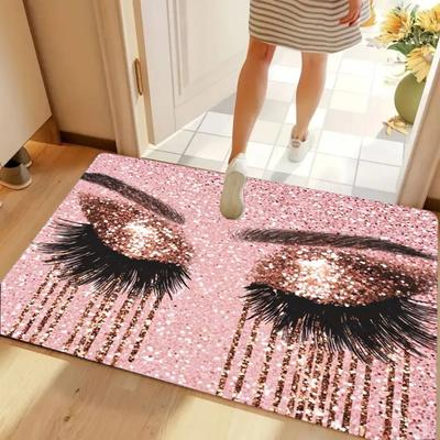 Wimper Lippen Design Heimdekoration Boden für Eingangsbereich Wohnzimmer Stilvoller Indoor Dekorativer Teppich Teppich Heimdekor Willkommensmatte
