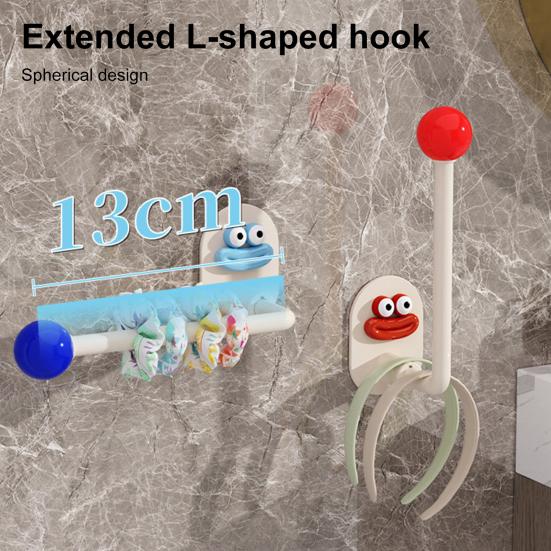 4 Pièces Crochets Muraux Auto-Adhésifs Forte Portance Forme Créative Facile à Installer Sans Perçage Montage Mural Porte-Clés Porte-Serviettes pour Vêtements
