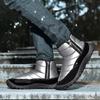 Herren Schneestiefel Winter Warm Arbeits-Wüstenstiefel mit Fell High Top Outdoor Wanderschuhe Übergröße Wasserdicht