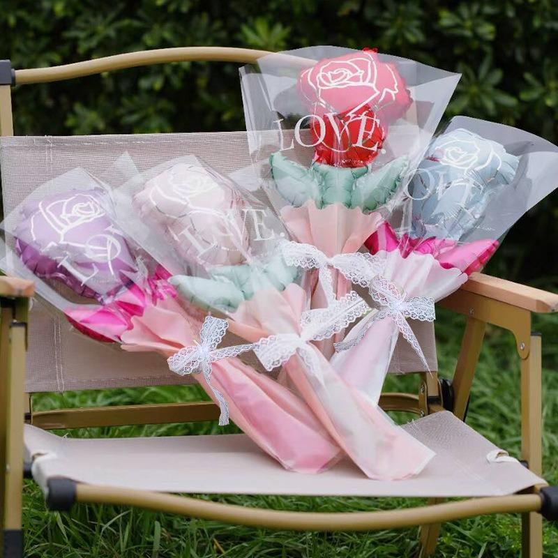 Flower Balloon Bouquet Aluminum Foil Balloon for Mother's Day Valentine's Day Wedding Guests Favor Birthday Party DIY Decoration