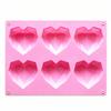 Silicone Mold, Pink 6-Cavity Diamond Heart Shape for Mousse Cake, Mirror Glaze Desserts, DIY Baking and Pastry Decorating