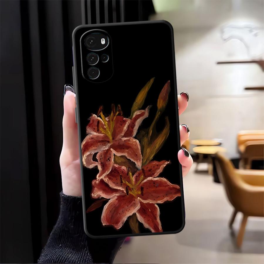 Case for Motorola Moto Edge 20 Pro 30 Lite G60s G50 G53 G30 G52 G71 G22 Edge40 G32 G51 G73 Phone Cover Lily Orchid Flower Print