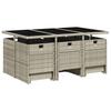 VidaXL 11pcs Garden Dining Set with Grey Cushions Poly Rattan 3277738