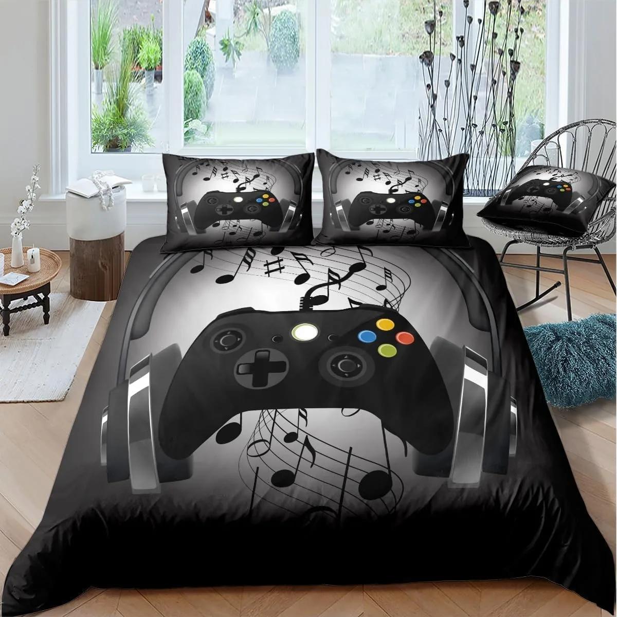 

Comforter Gamer Bedding Sets For Boys Gaming Video Games Comforter Play Designs Bed Set With Comforter (quilt)-EU Single(135*200cm)3pcs