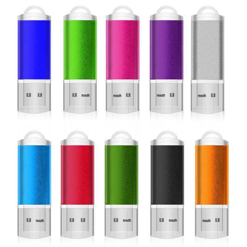 Multi-Color USB Flash Drive - 128MB To 4GB, Metal Design, Encrypted, Perfect for Gifts