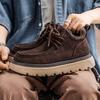 Męskie Botki Sznurowane Na Grubej Podeszwie Z Bieżnikiem Codzienne Buty Robocze Antypoślizgowe Wodoodporne Modne Krótkie Botki