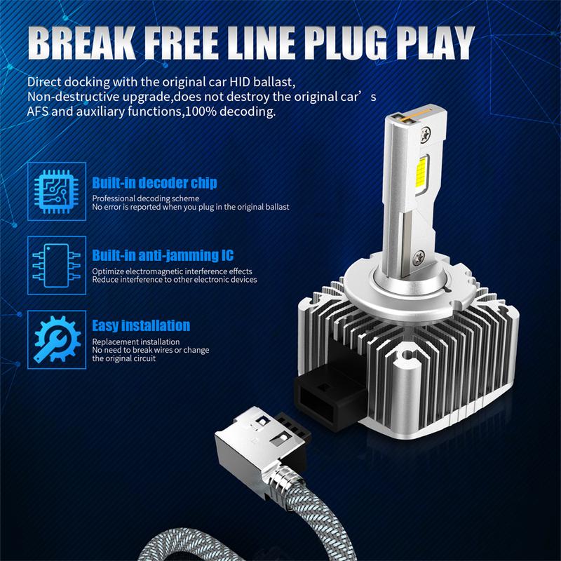 AILEO 2Pcs 180W 220000Lm D1S D3S Led Xenon Canbus D1R Lights For Car Lamps Bulb Headlight D3R Hid Kit Xeon Replacement Headlamps