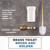 A96I-Antique Brass Bathroom Toilet Brush Set Holder Brush With  Cup