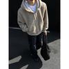 Men's American Retro Lambswool Coat - Winter Hooded Fur Cardigan with Velvet Lining