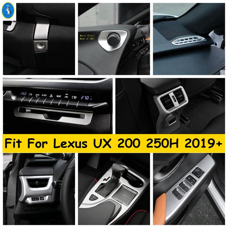 Matte Car Dashboard Air AC / Gear Shift / Glass Lift Button Decor Panel Accessories Cover Trim For Lexus UX 200 250H - 2024