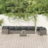 Vidaxl 9-Cz. Garten-Sitzgruppe, Kissen, PE-Rattan, Grau
