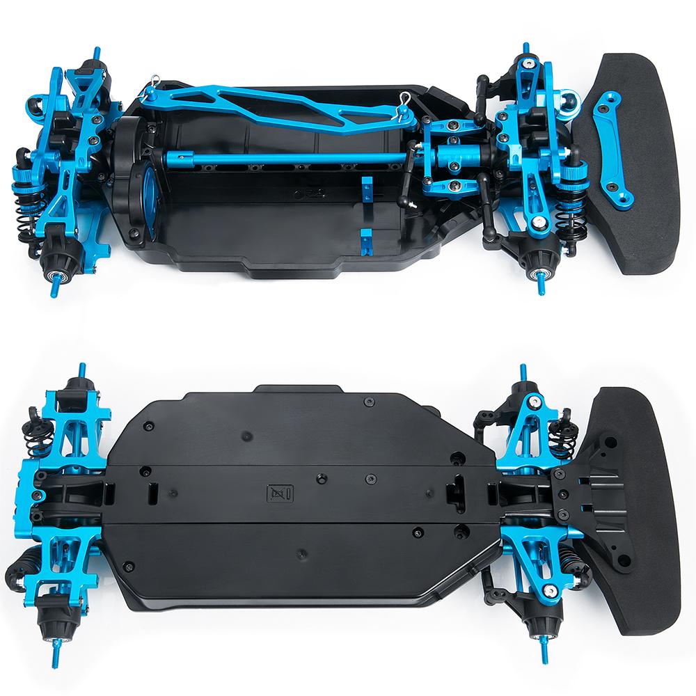 1/10 Tamiya TT02 Chassis Frame Metal&Plastic  Frame Kit for TT02 with Wheels Shock Absorbers RC Drift Car Upgrade Parts
