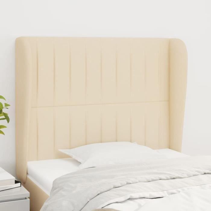 VidaXL Tête de lit avec oreilles Crème 83x23x118-128 cm Tissu3118173