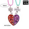Set di 2 Collane con Ciondolo a Mezzo Cuore Colorato Catena con Perline Fascino Migliori Amici Choker Gioielli BFF Per Bambini Amicizia