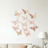 12 Pcs 3D Butterfly Wall Decor 3 Sizes Removable Hollow Mural Stickers for Bedroom Living Room Birthday Party Cake Decoration