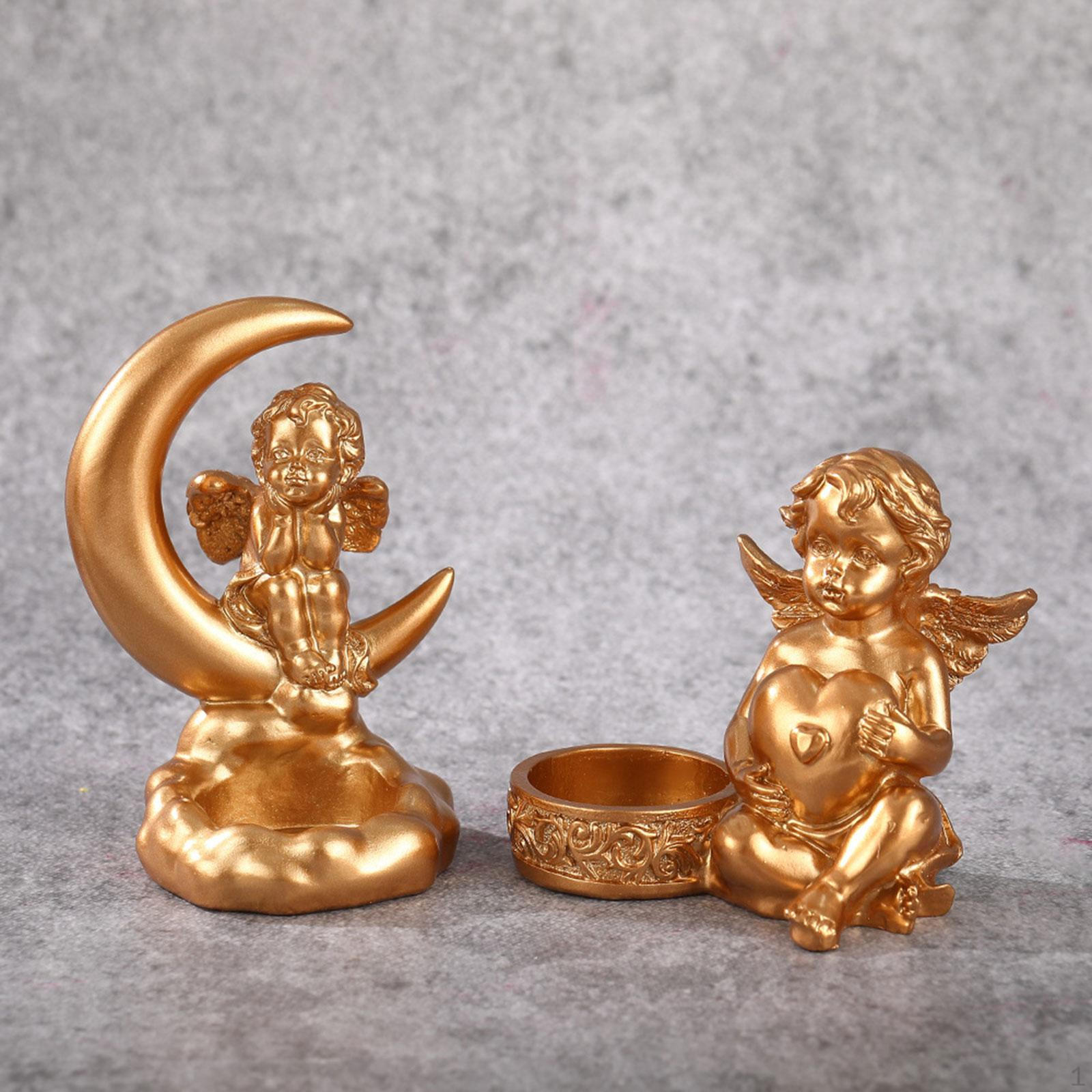 

Angel Figurine Candle Holder Stand Desktop Decoration European Styled Fine Craftsmanship 10cmx7cmx10cm