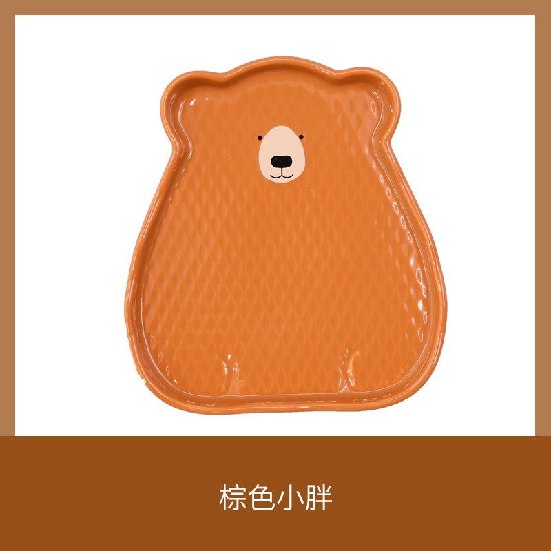 

6-дюймовая милая керамическая десертная тарелка с медведем, хлеб, закуска, бытовая тарелка для детского завтрака, пельменей 6 Inches коричневый