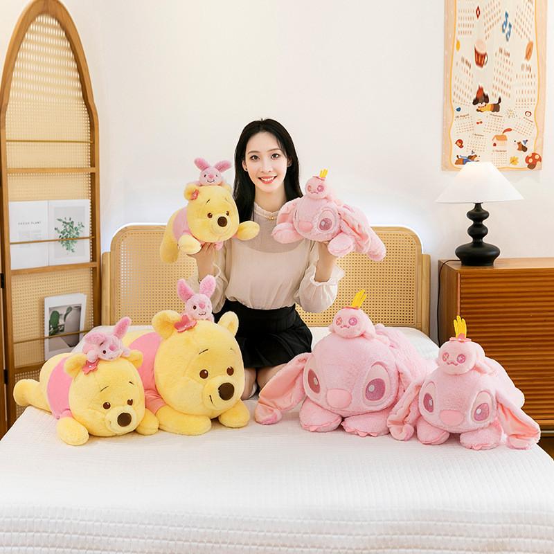 Bear Pooh Stitch Pillow Plush Toy Girl Birthday Gift For Relaxing And Sleeping