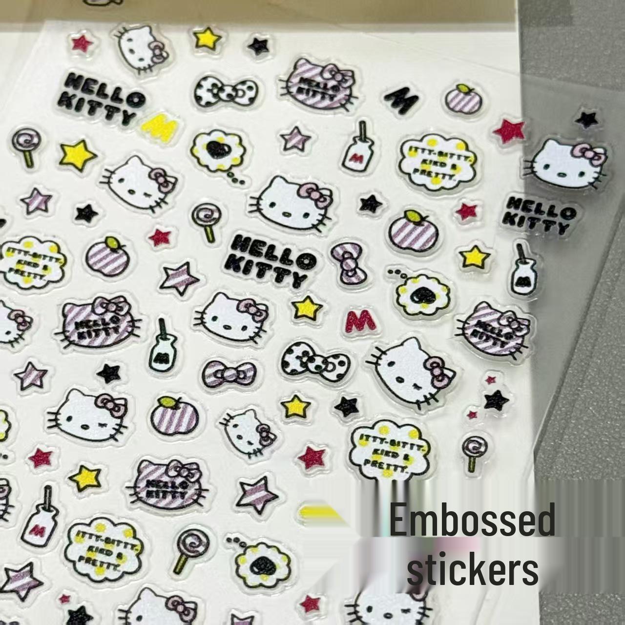 

Cute Kitty Cat Embossed Nail Art & Device Stickers