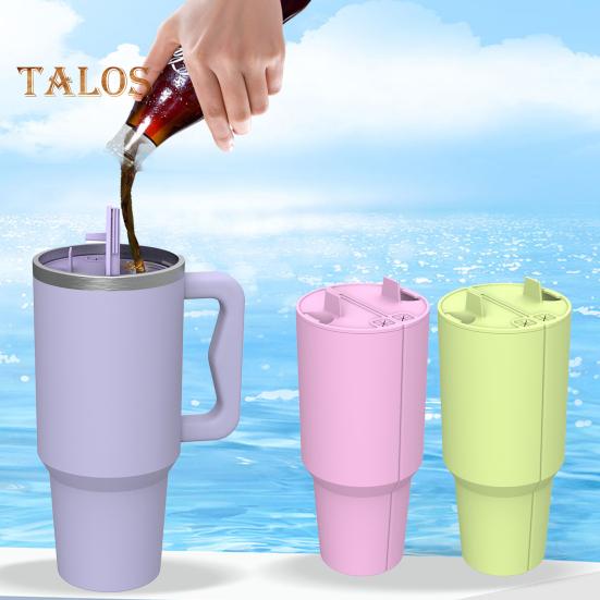 Silicone 2-in-1 Cup Liner for 40 Oz Cup Creative Drink Separator Stylish Emerald Design Food-Grade Reusable Liner for Party