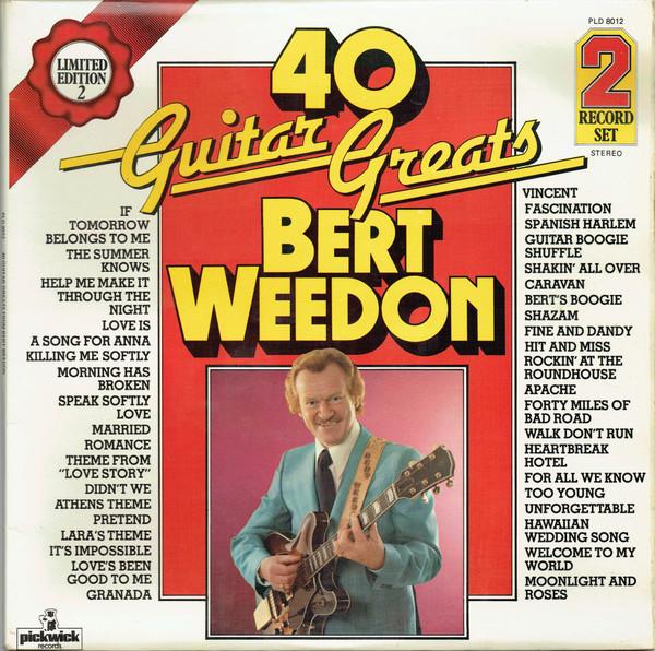 

LP Record BERT WEEDON - 40 Guitar Greats PLD8012 Pickwick Record UK Rock Used