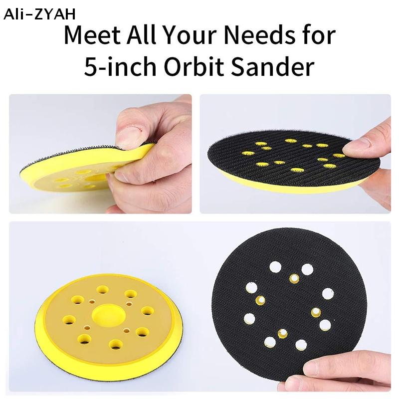 1Pc Grinding Pad 5 Inch 8 Holes Grinder Sandpaper Tray For Disc Grinder Backing Pad Hook Loop 125mm Pneumatic Polishing Machine