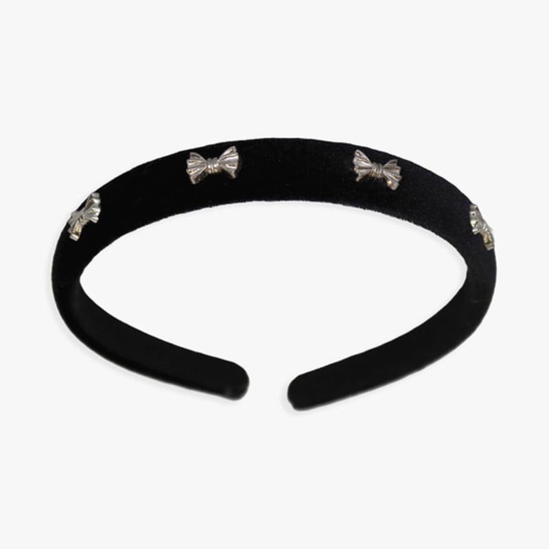 PINK PINEAPPLE CLARA VELVET HAIRBAND_BLACK