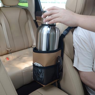 Organizzatore per Sedile Auto in Ecopelle con Portabottiglie | Design ad Accesso Facile, Spazi Ben Organizzati per la Maggior Parte dei Veicoli | Regalo Ideale per Appassionati di Auto