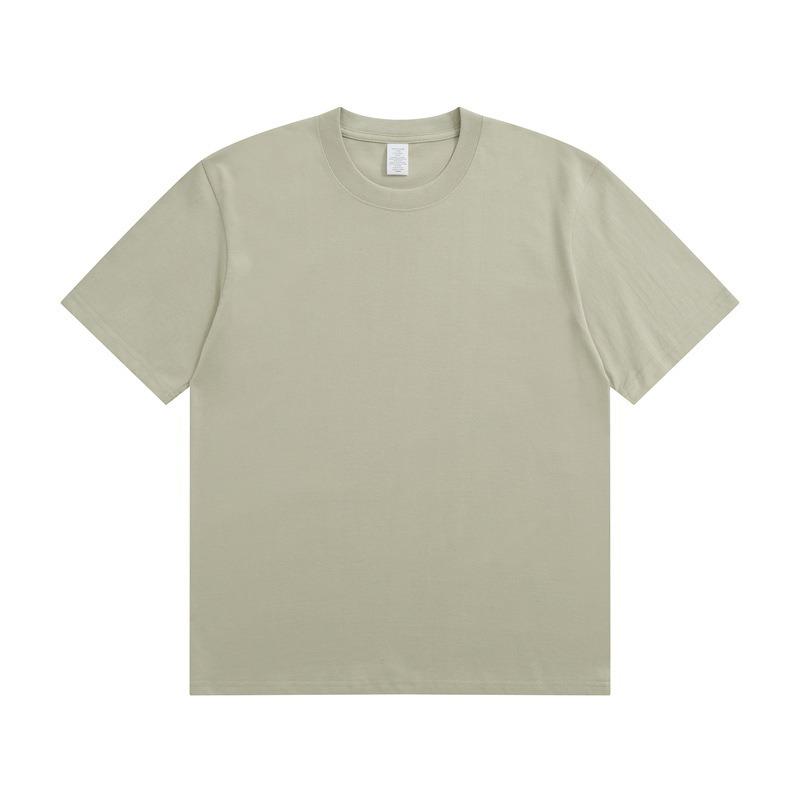 Japanese Style 230g Pure Cotton Heavyweight Short Sleeve T-shirt - Spring/Summer Solid Color, Versatile & Simple with Custom Logo Option