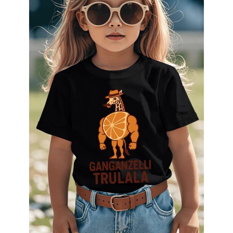 European Sizes Kids' Vintage Cartoon Graphic T-Shirt | Casual Crew Neck, Slight Stretch Fabric, Perfect For Summer And Everyday Wear