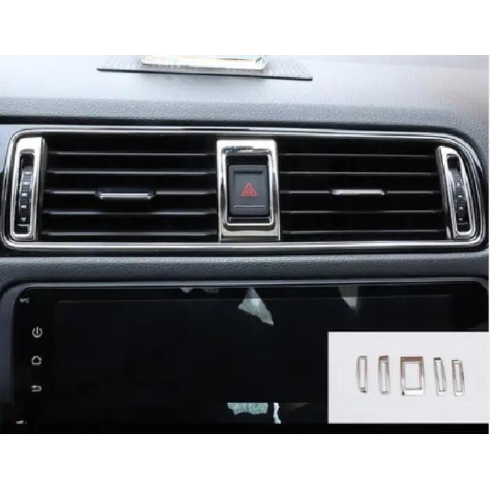 Car stickers stainless steel trim the front air-conditioning outlet decoration Cover Trim for Volkswagen Jetta MK6 2015-2018