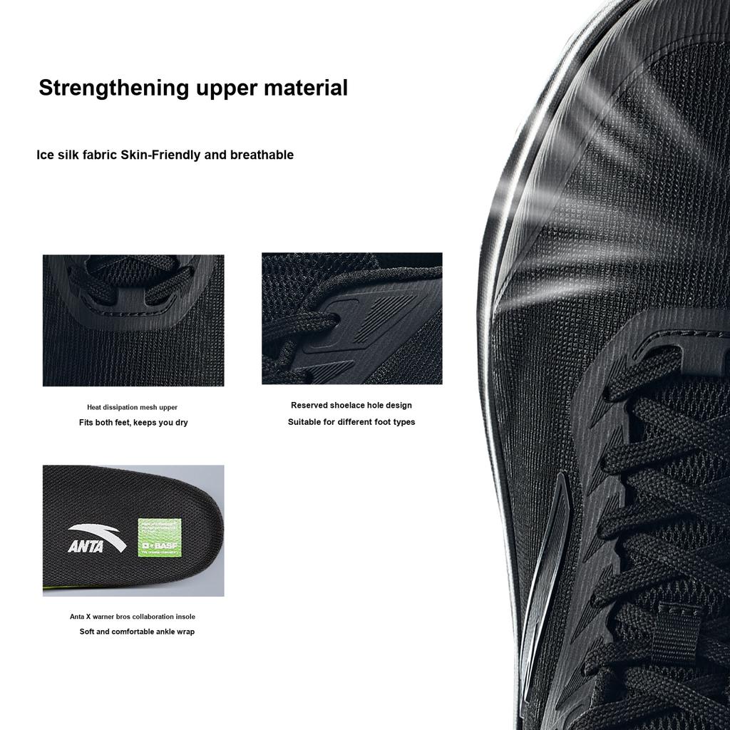 Anta Xuanwu Pro Cushioning Commuting Lightweight Comfortable Breathable Mesh Low-Top Running Shoes Men sneakers Gradient-Black 112625508R-3