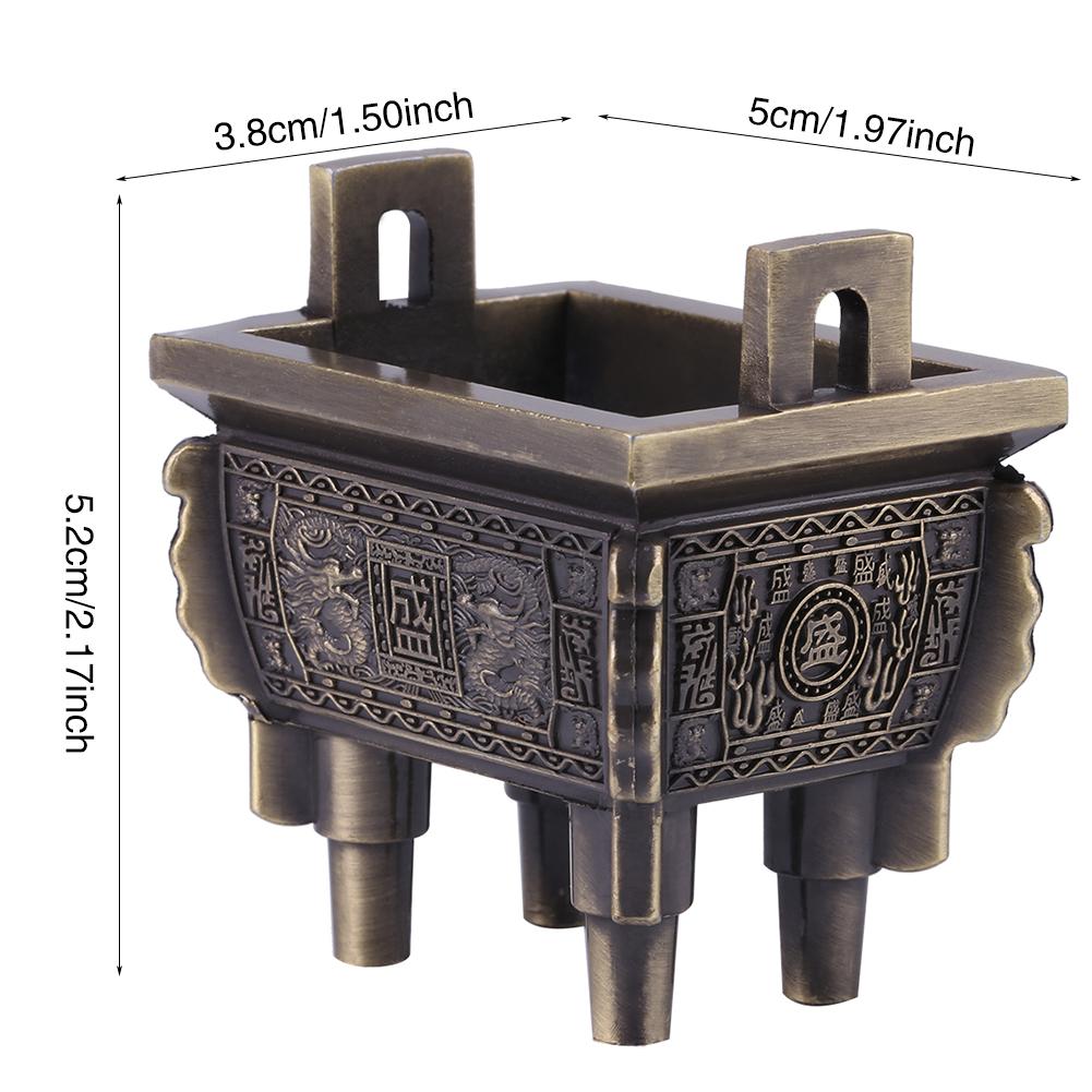 1Pc Mini Multi function Incense Stick Burner Holder Censer for Home Office Hotel(Bronze)