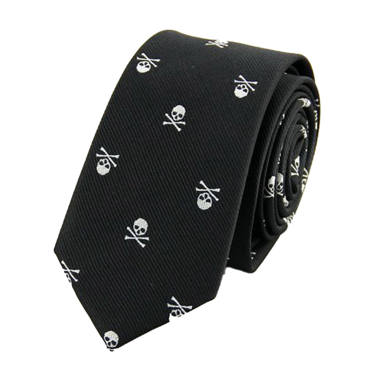 [Выбор Buzz] Ремень и Галстук с Рисунком Черепа - Повседневный, Деловой, Формальный - Мужской AC427 (Черно-белый)