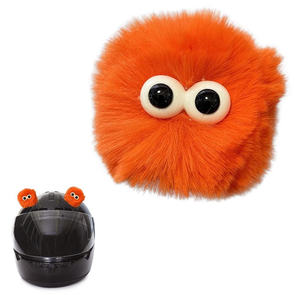 Hard Hat Ear 2pcs Creative Big Eyes Plush For Hardhat Funny Plush Ears Round Ear Headgear Decorations Head Doll Plush For Motorc