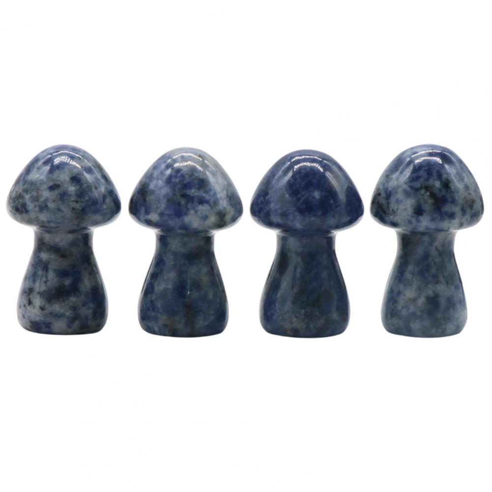 Mushroom Figurine Carved Nice-looking Clear Texture Smooth Edge Mushroom Micro Ornament DIY Faux Crystal Mushroom Figurine