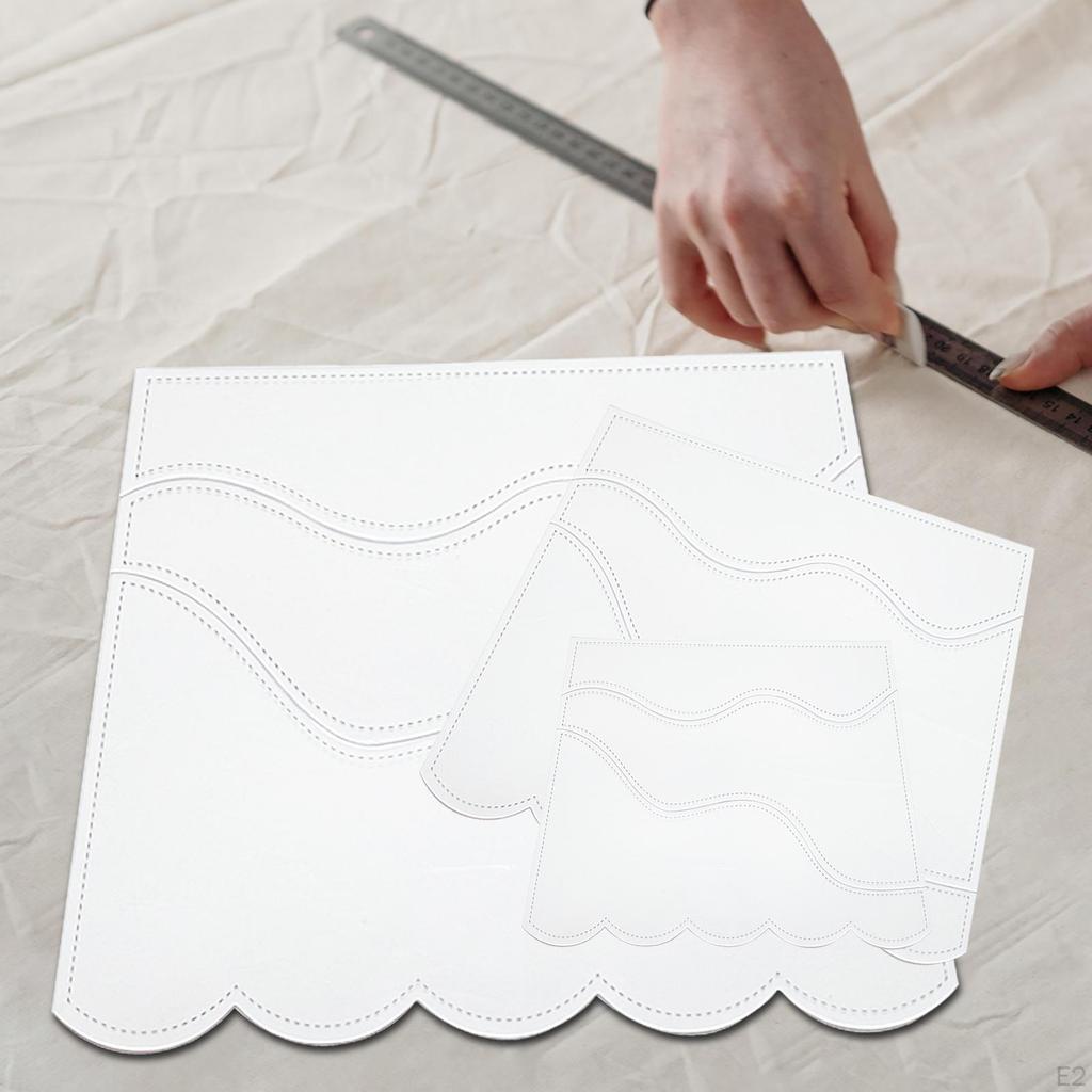 3Pcs Quilting Ruler Shape Templates Patchwork Transparent DIY Arcrylic Styling Tool Kit Durable for