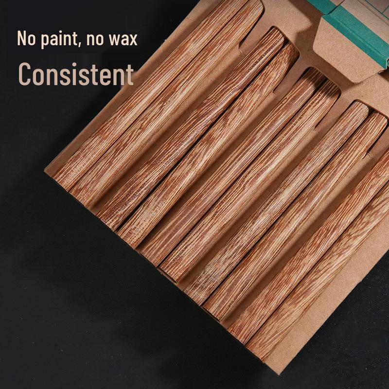 Yuan Sen Tai Japanese Chicken Wing Solid Wood Chopsticks Set - 10 Unpainted, Unwaxed Pairs for Home & Kids