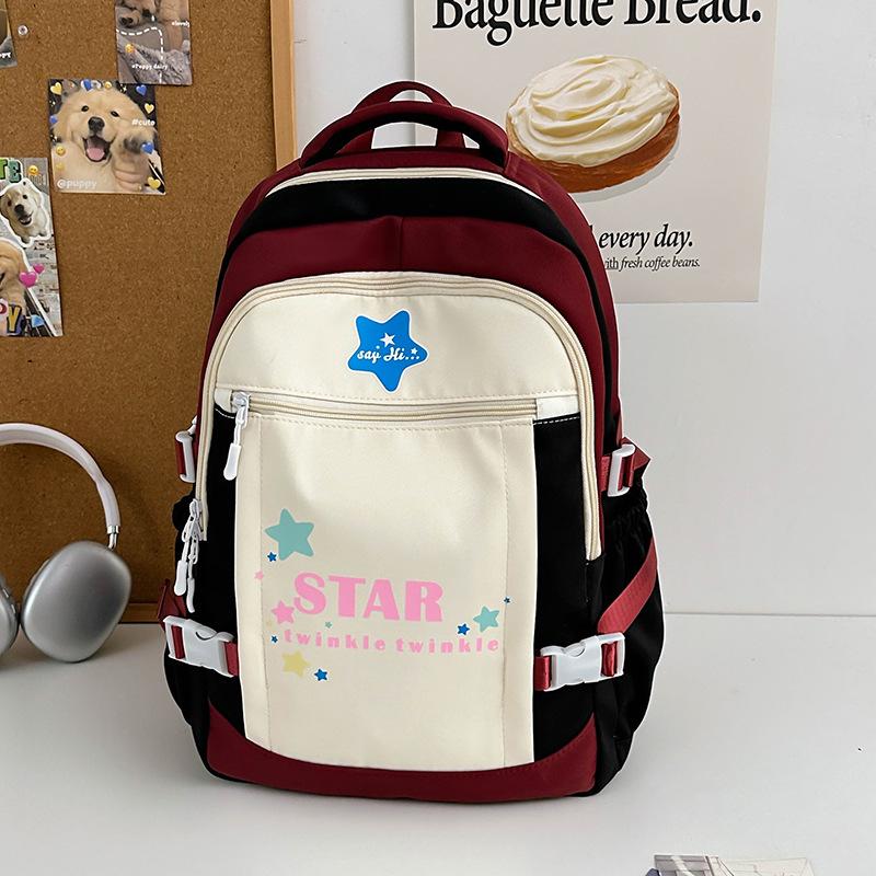 Fashion new primary school bag casual breathable color matching middle school students boys and girls backpack tide