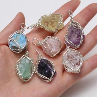3Pcs, Aura Healing Crystal Pendant, Irregular Natural Stone Quartz Amethyst Gems Charms for Jewelry Making DIY Necklace Accessories, Unisex Crafts