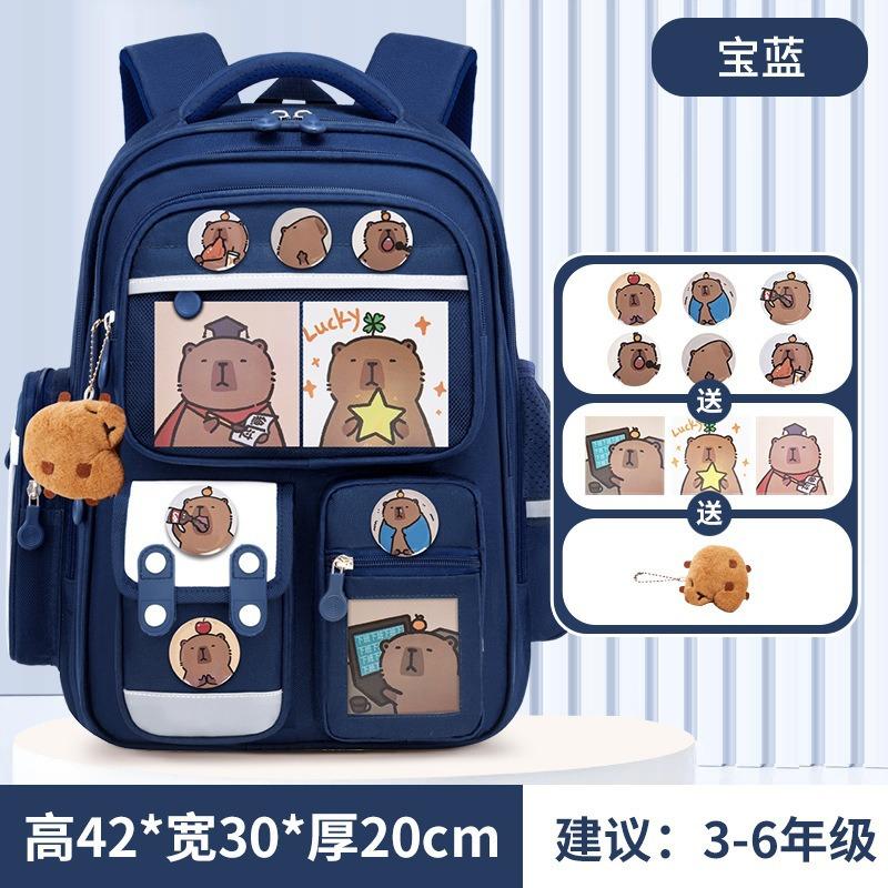 School Bag for Primary School Students, Grade 12 and 6 Girls, Cartoon Spine Protection and Burden Reduction, Backpack for Children Aged 12