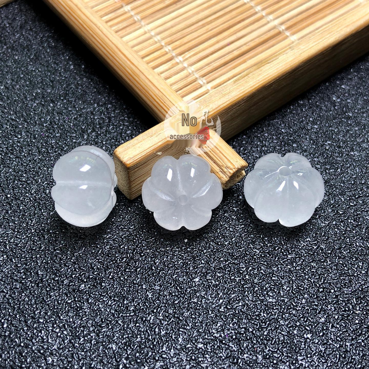 Lychee Jelly Pumpkin Beads: Jade Spacer Beads for DIY Bracelets, Phone Chains, and Cultural Crafts