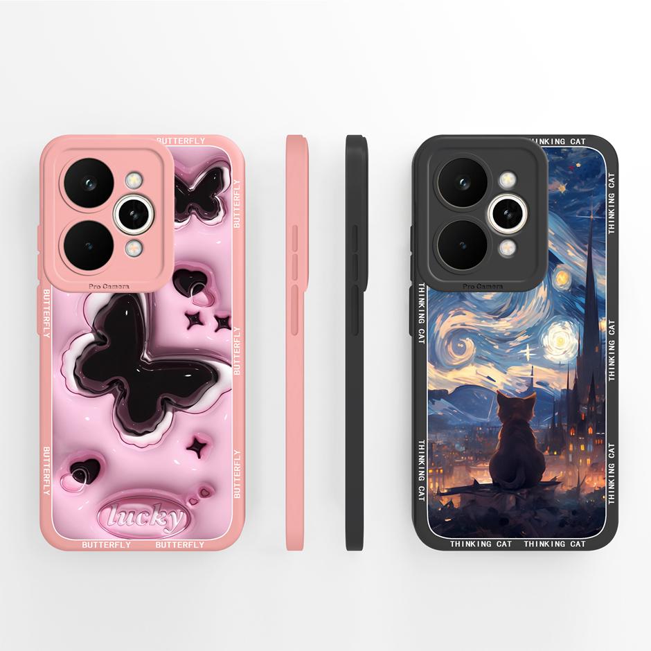 Trendy Butterfly Case For Realme 15 Pro 5G Soft Liquid Silicone Anti Drop Bumper Cover For Realme15 15Pro Full Protective Funda