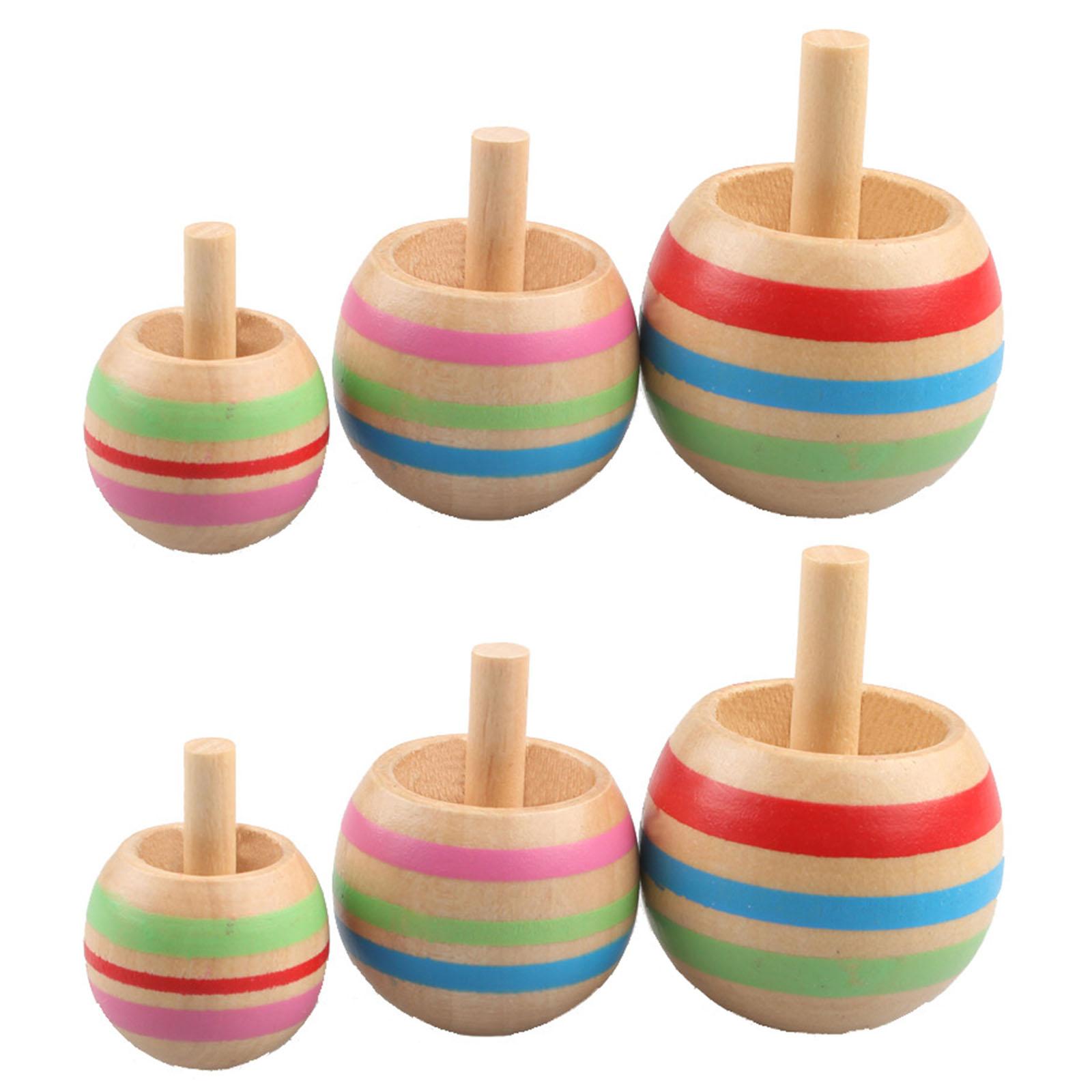 

6 шт. деревянных гироскопов, настольные гироскопы, вращающиеся волчки, ностальгический подарок для взрослых, детских вечеринок, настольные гироскопы